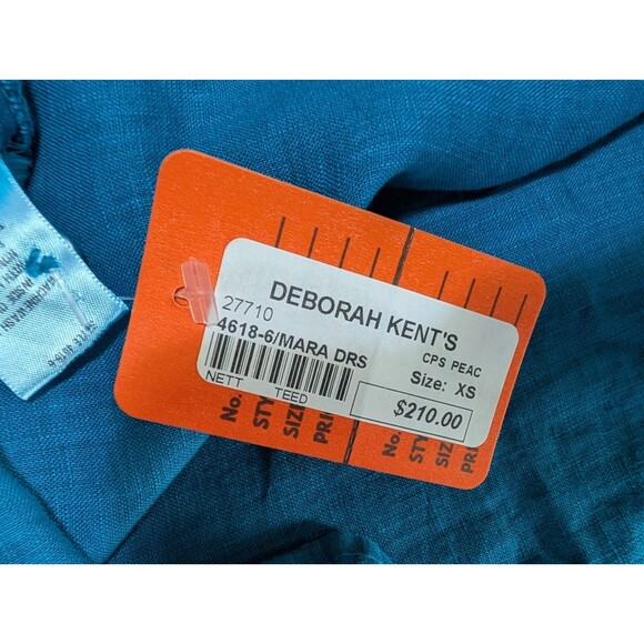 CP Shades Blue Linen Midi Dress Vest XS Button Up - Picture 6 of 9